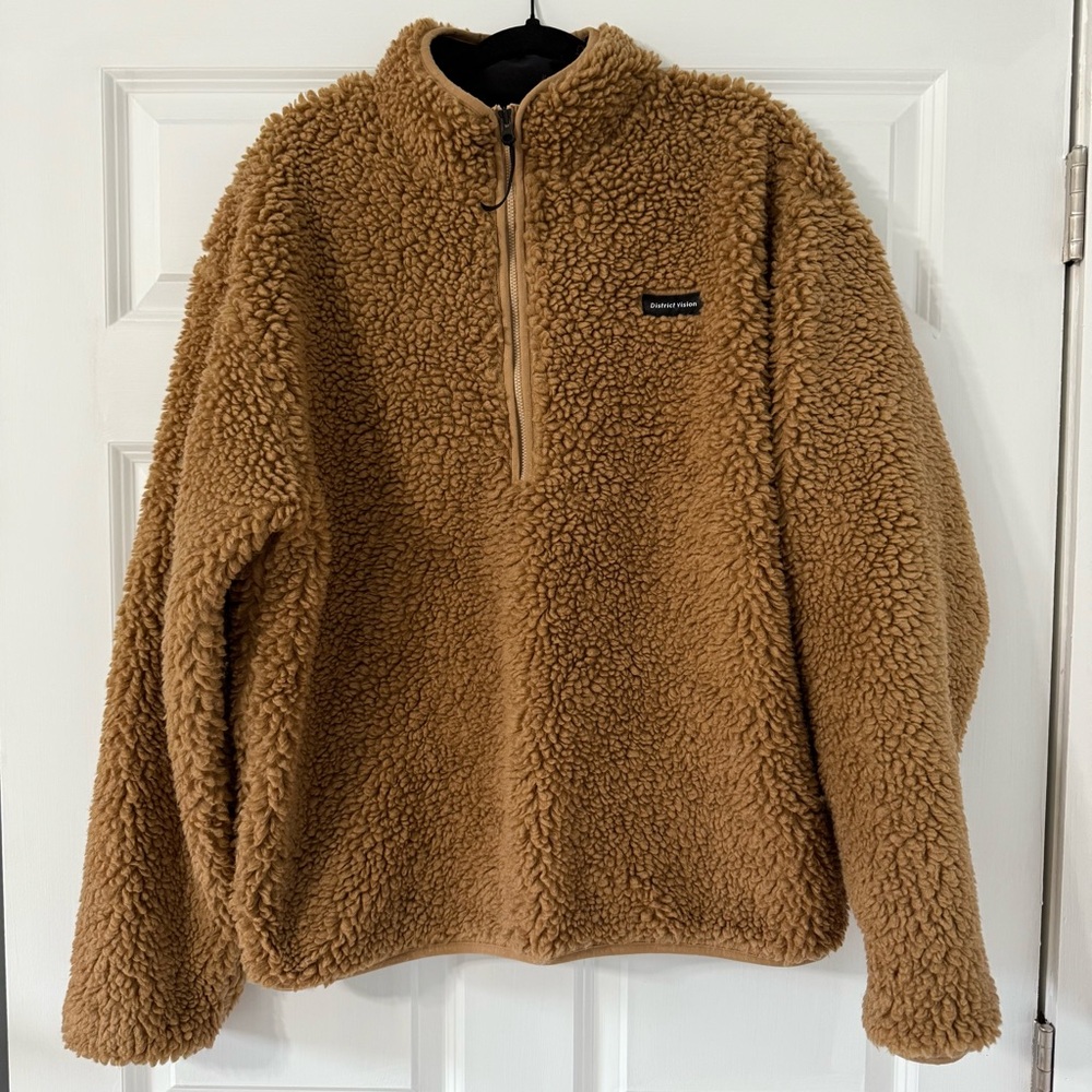 District Vision Heavyweight Half-Zip Pile Fleece - Sand - Picture 3 of 6